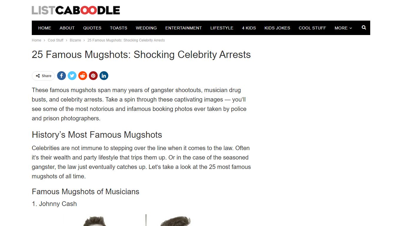 25 Famous Mugshots: Celebrities, Gangsters, Musicians - ListCaboodle