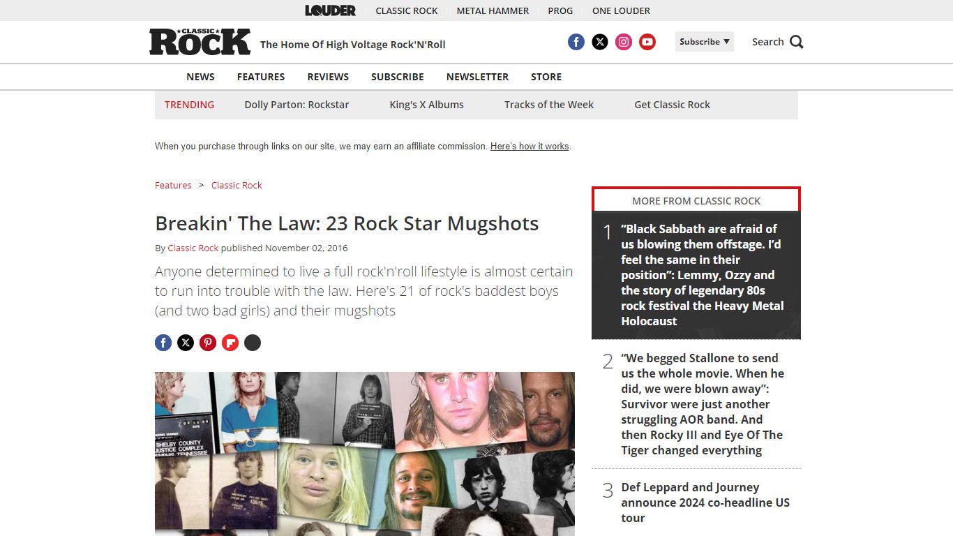 Breakin' The Law: 23 Rock Star Mugshots | Louder